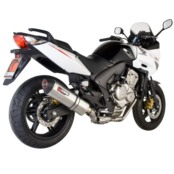 Scorpion Exhaust Honda CBF600 2008 - 2014 Serket Parallel Slip-on Brushed Stainless Steel Sleeve